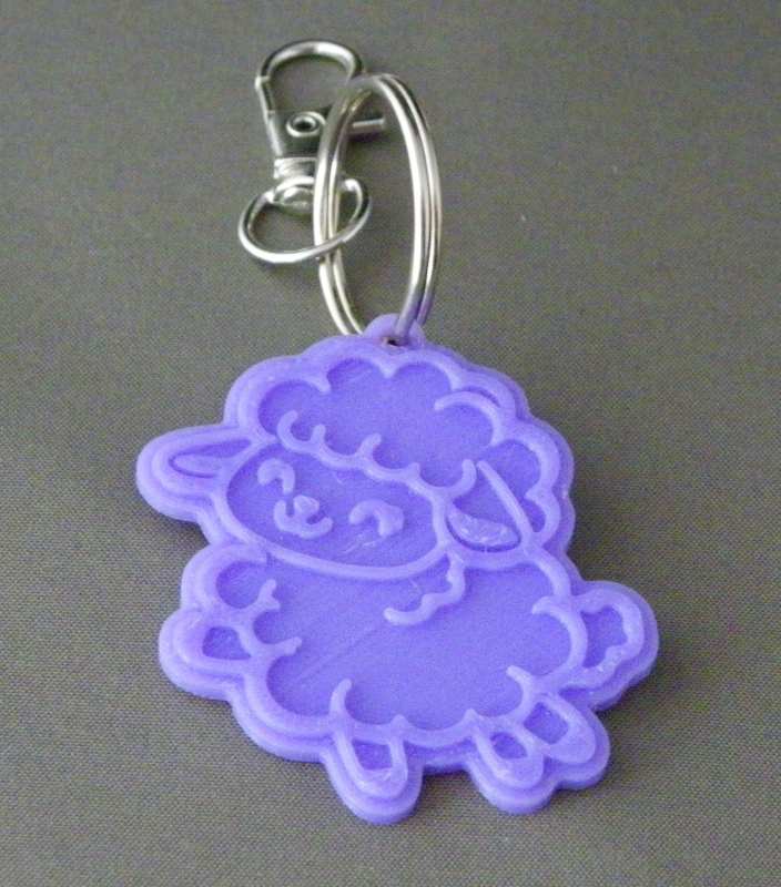 (image for) 3D Prints - Schaap Sleutelhanger 2 - Paars (Purple)