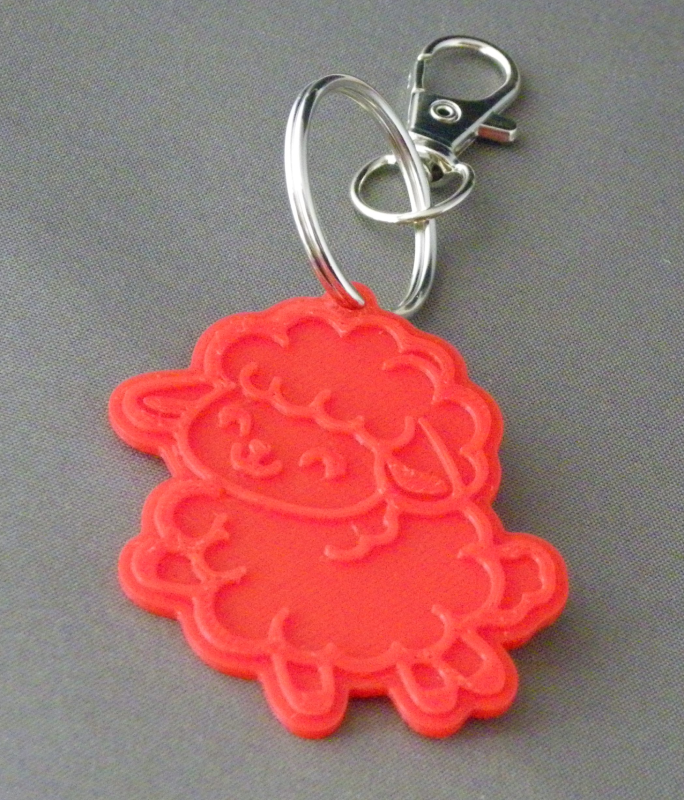 (image for) 3D Prints - Schaap Sleutelhanger 2 - Rood (Red)
