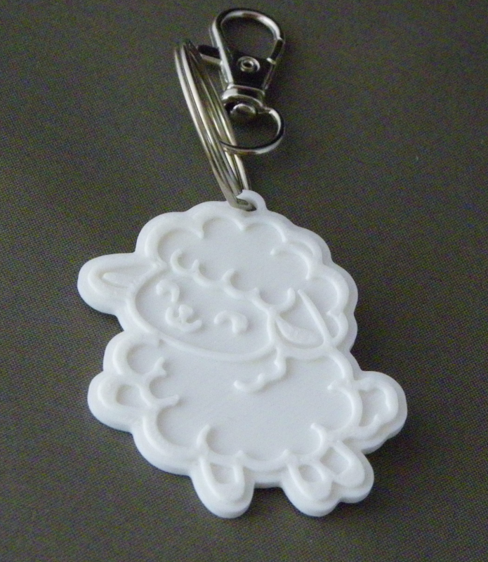 (image for) 3D Prints - Schaap Sleutelhanger 2 - Wit (White)