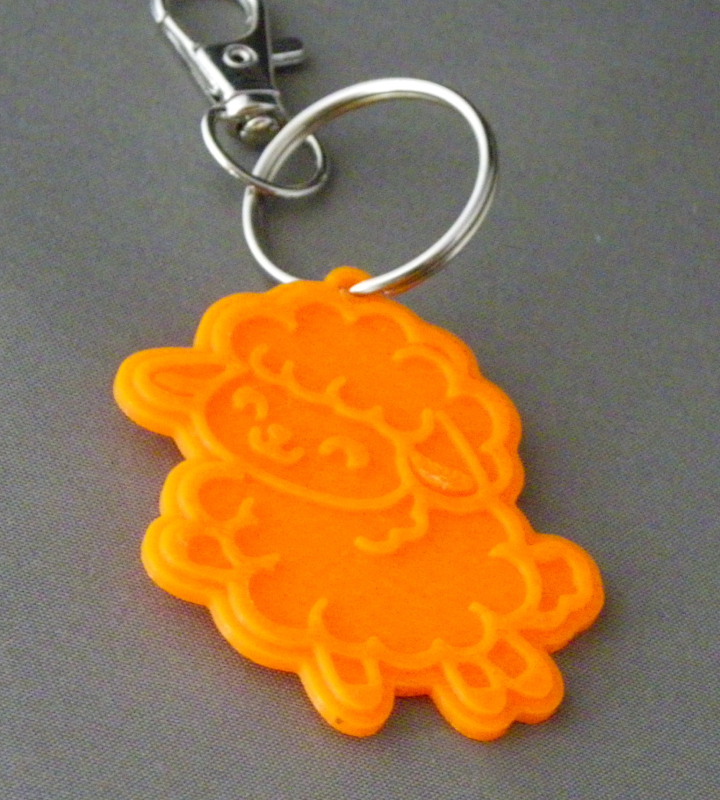 (image for) 3D Prints - Schaap Sleutelhanger 2 - Zonnig Oranje (Sunny Orange)