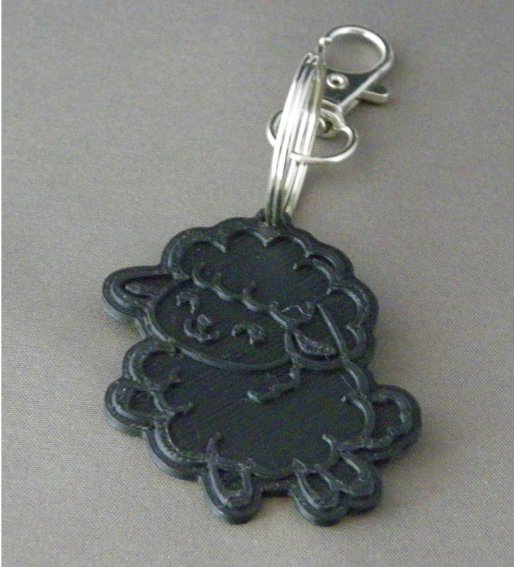 (image for) 3D Prints - Schaap Sleutelhanger 2 - Zwart (Black)