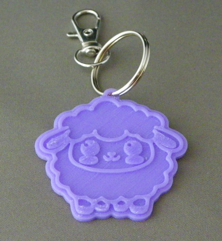 (image for) 3D Prints - Schaap Sleutelhanger 3 - Paars (Purple)