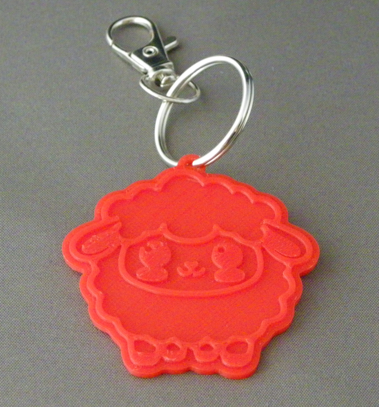 (image for) 3D Prints - Schaap Sleutelhanger 3 - Rood (Red)