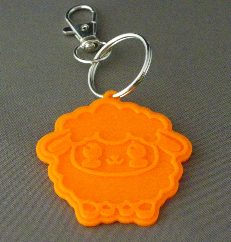 (image for) 3D Prints - Schaap Sleutelhanger 3 - Zonnig Oranje (Sunny Orange)