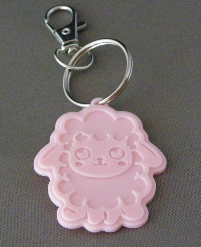 (image for) 3D Prints - Schaap Sleutelhanger 4 - Kersenroze (Sakura Pink)