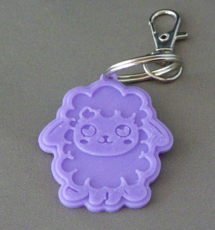 (image for) 3D Prints - Schaap Sleutelhanger 4 - Paars (Purple)