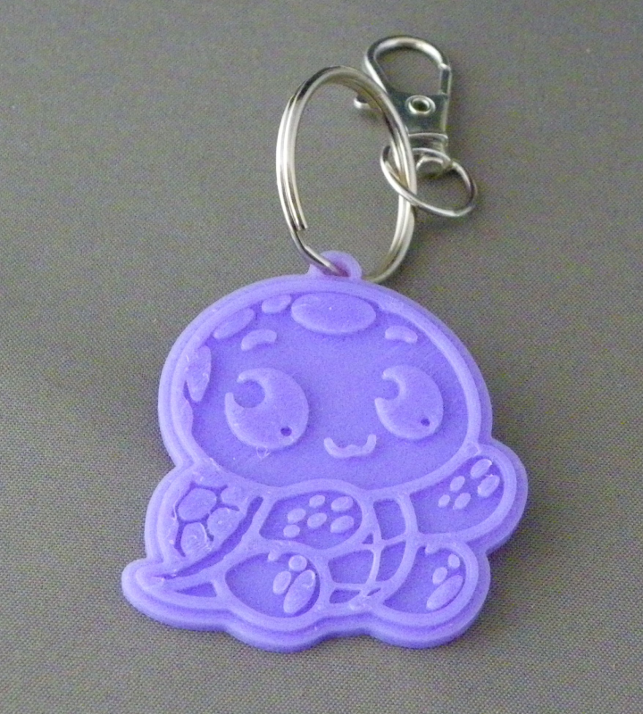 (image for) 3D Prints - Schildpad Sleutelhanger 1 - Paars (Purple)