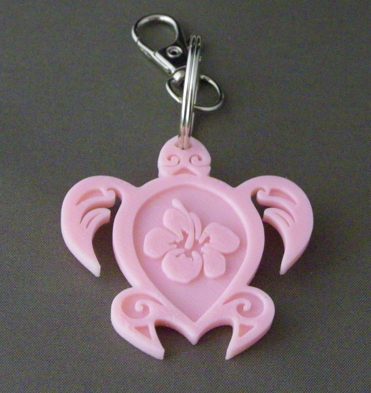 (image for) 3D Prints - Schildpad Sleutelhanger 2 - Kersenroze (Sakura Pink)