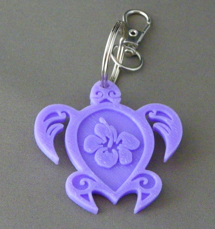 (image for) 3D Prints - Schildpad Sleutelhanger 2 - Paars (Purple)