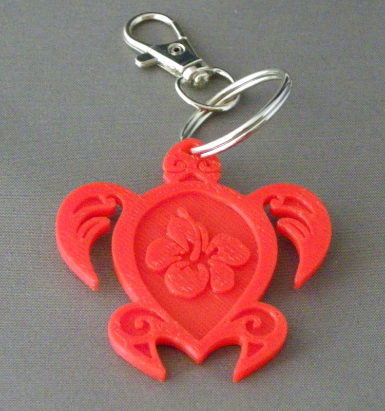 (image for) 3D Prints - Schildpad Sleutelhanger 2 - Rood (Red)