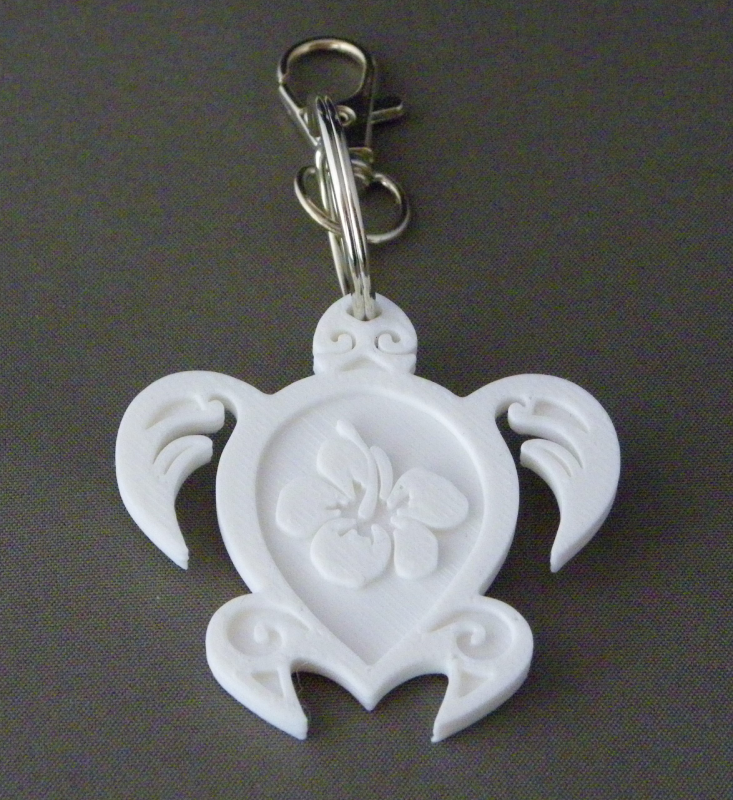 (image for) 3D Prints - Schildpad Sleutelhanger 2 - Wit (White)