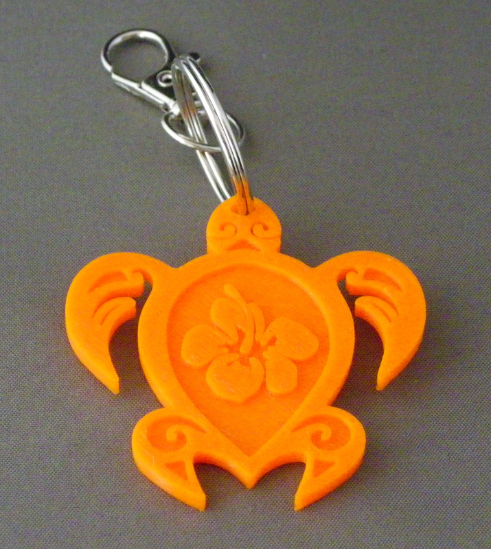 (image for) 3D Prints - Schildpad Sleutelhanger 2 - Zonnig Oranje (Sunny Orange)