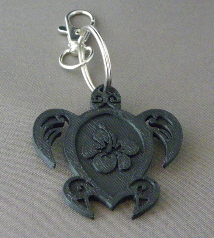 (image for) 3D Prints - Schildpad Sleutelhanger 2 - Zwart (Black)