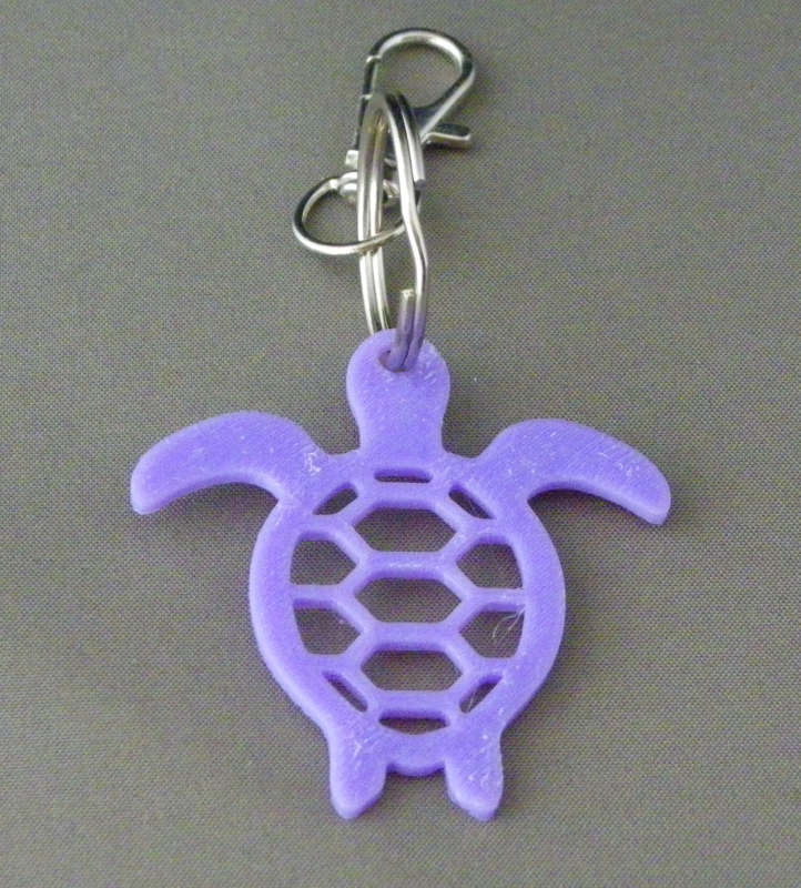 (image for) 3D Prints - Schildpad Sleutelhanger 3 - Paars (Purple)