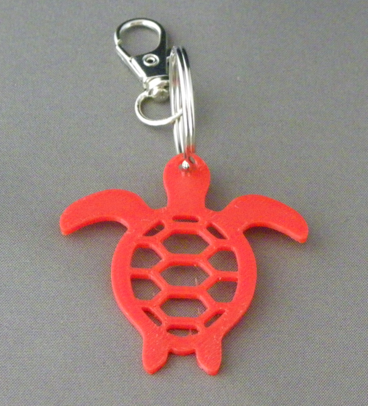 (image for) 3D Prints - Schildpad Sleutelhanger 3 - Rood (Red)