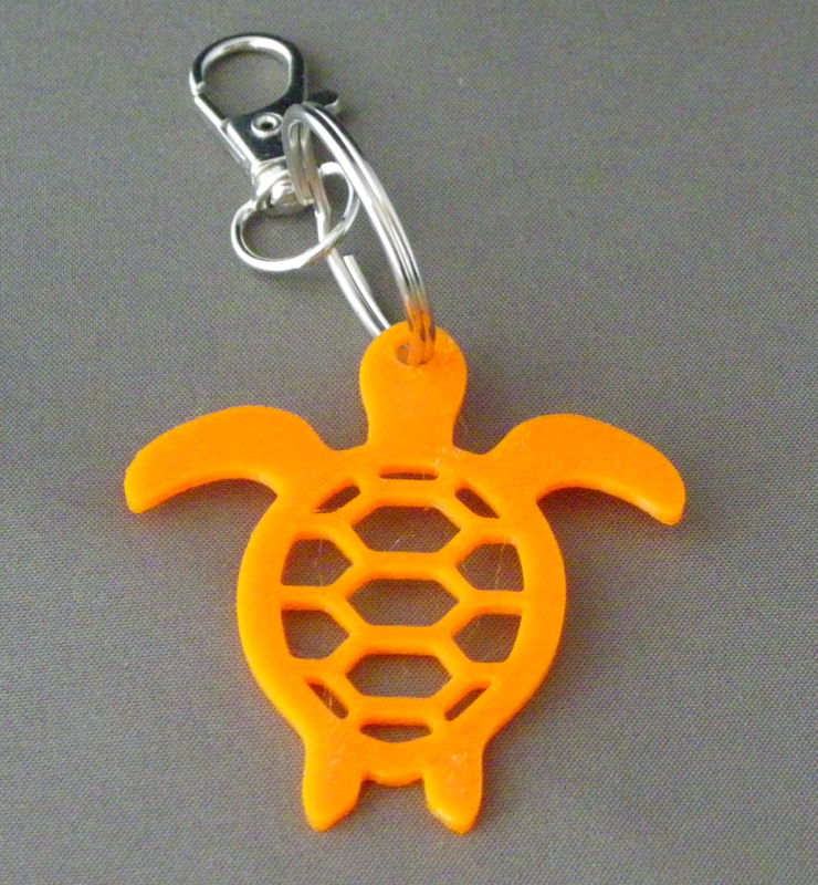 (image for) 3D Prints - Schildpad Sleutelhanger 3 - Zonnig Oranje (Sunny Orange)