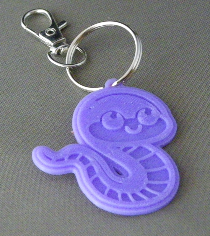 (image for) 3D Prints - Slang Sleutelhanger 2 - Paars (Purple)