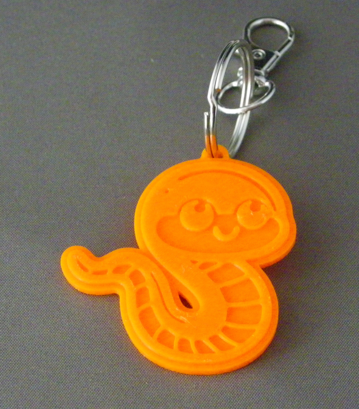 (image for) 3D Prints - Slang Sleutelhanger 2 - Zonnig Oranje (Sunny Orange)