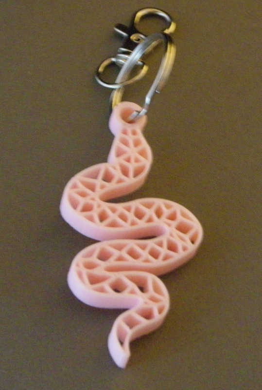 (image for) 3D Prints - Slang Sleutelhanger 3 - Kersenroze (Sakura Pink)