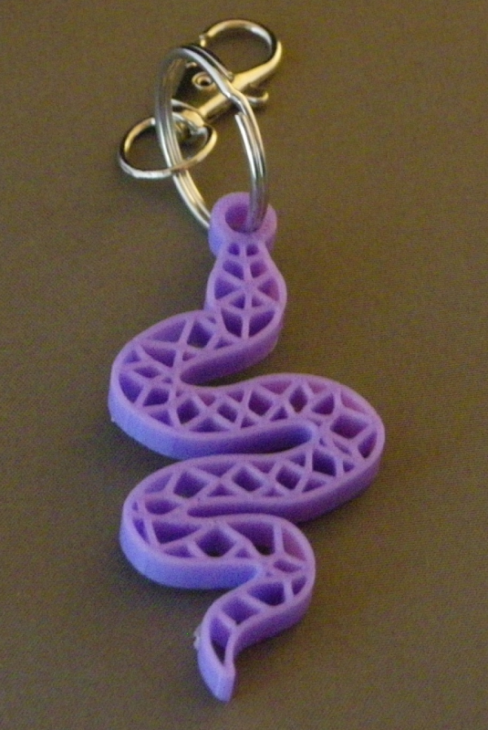 (image for) 3D Prints - Slang Sleutelhanger 3 - Paars (Purple)