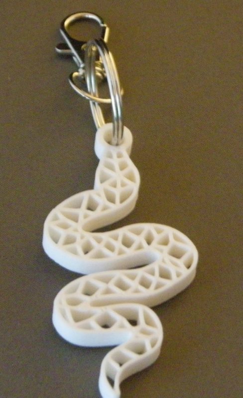 (image for) 3D Prints - Slang Sleutelhanger 3 - Wit (White)