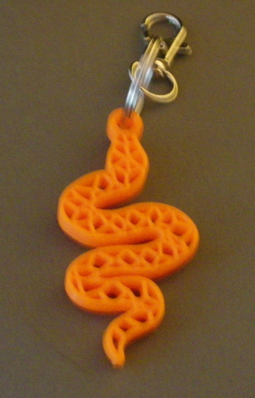 (image for) 3D Prints - Slang Sleutelhanger 3 - Zonnig Oranje (Sunny Orange)