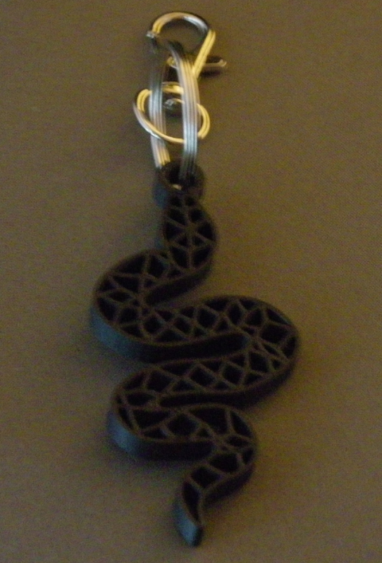 (image for) 3D Prints - Slang Sleutelhanger 3 - Zwart (Black)