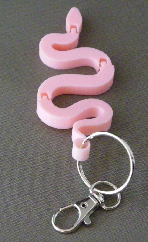 (image for) 3D Prints - Slang Sleutelhanger 4 - Kersenroze (Sakura Pink)