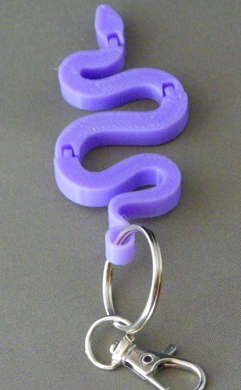 (image for) 3D Prints - Slang Sleutelhanger 4 - Paars (Purple)
