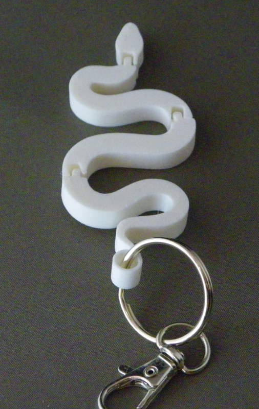 (image for) 3D Prints - Slang Sleutelhanger 4 - Wit (White)