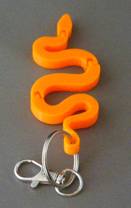 (image for) 3D Prints - Slang Sleutelhanger 4 - Zonnig Oranje (Sunny Orange)