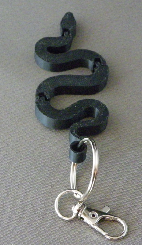 (image for) 3D Prints - Slang Sleutelhanger 4 - Zwart (Black)