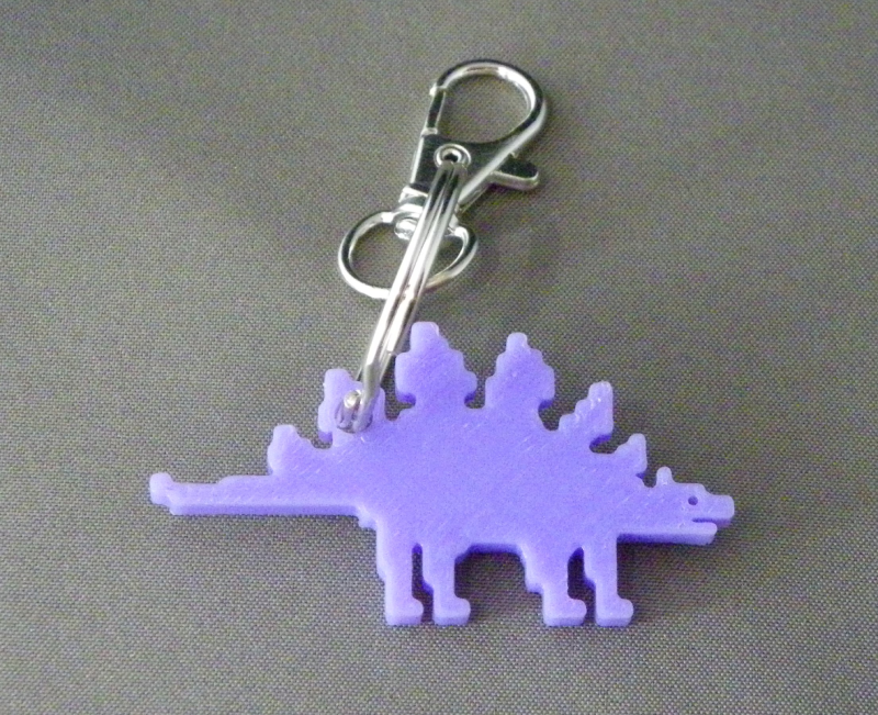 (image for) 3D Prints - Stegosaurus Sleutelhanger 2 - Paars (Purple)
