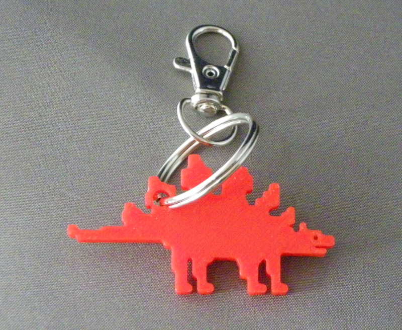 (image for) 3D Prints - Stegosaurus Sleutelhanger 2 - Rood (Red)