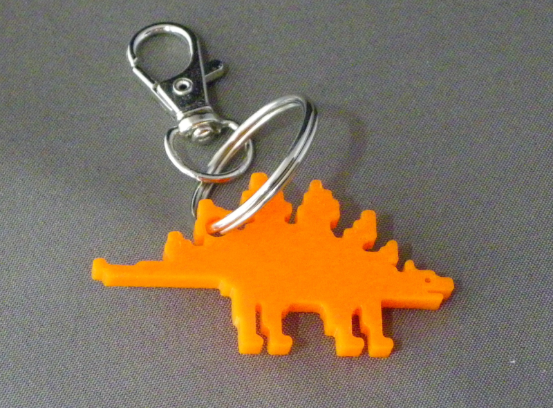(image for) 3D Prints - Stegosaurus Sleutelhanger 2 - Zonnig Oranje (Sunny Orange)