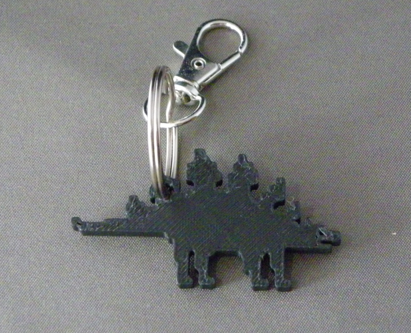 (image for) 3D Prints - Stegosaurus Sleutelhanger 2 - Zwart (Black)