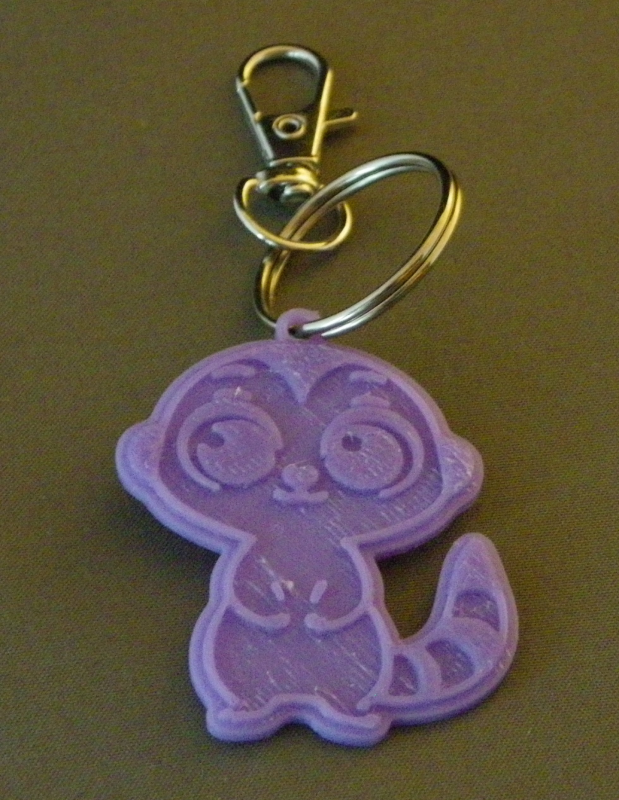 (image for) 3D Prints - Stokstaartje Sleutelhanger 1 - Paars (Purple)