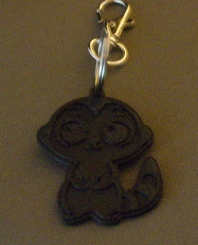 (image for) 3D Prints - Stokstaartje Sleutelhanger 1 - Zwart (Black)