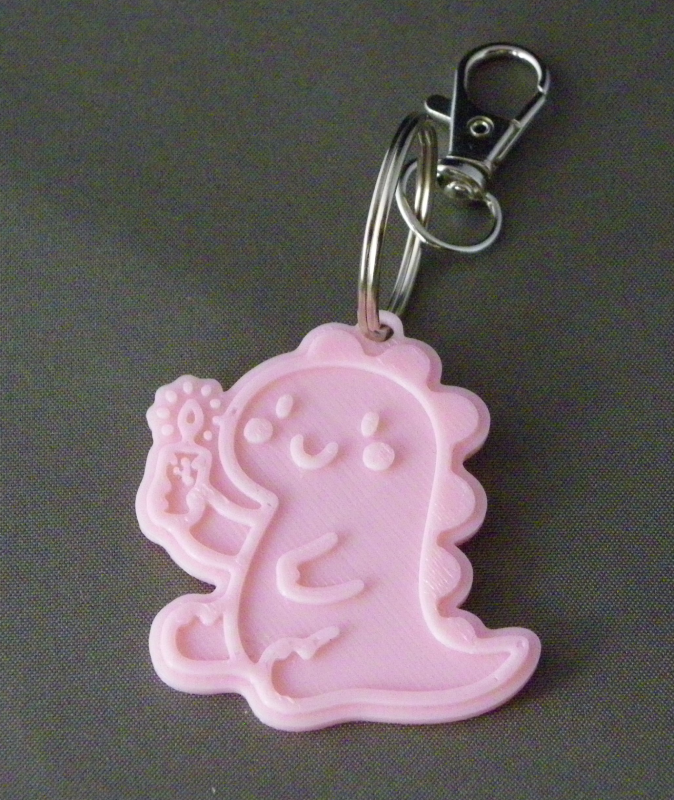 (image for) 3D Prints - T-Rex Sleutelhanger 2 - Kersenroze (Sakura Pink)