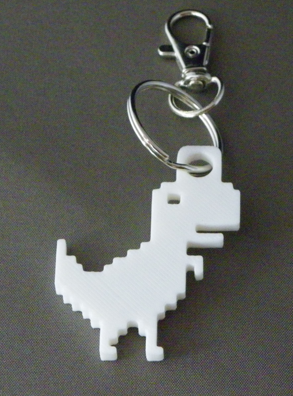 (image for) 3D Prints - T-Rex Sleutelhanger 3 - Wit (White)