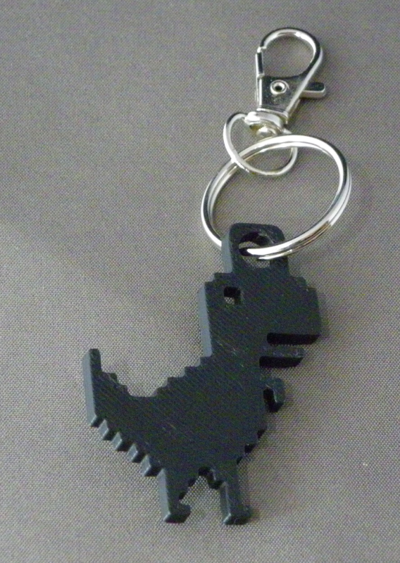(image for) 3D Prints - T-Rex Sleutelhanger 3 - Zwart (Black)