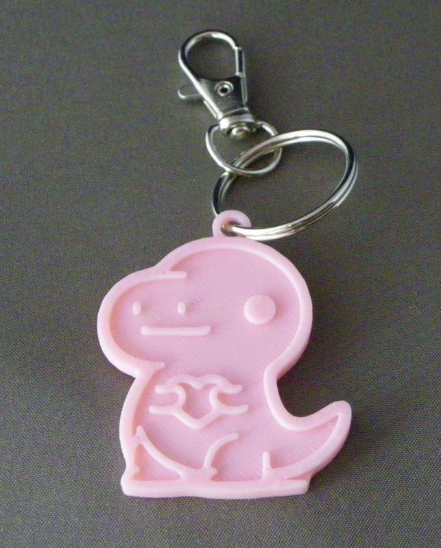 (image for) 3D Prints - T-Rex Sleutelhanger 5 - Kersenroze (Sakura Pink)