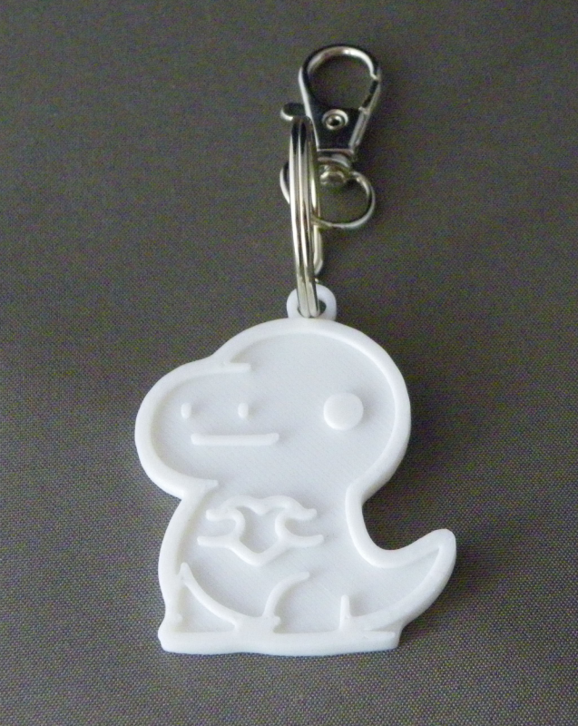 (image for) 3D Prints - T-Rex Sleutelhanger 5 - Wit (White)