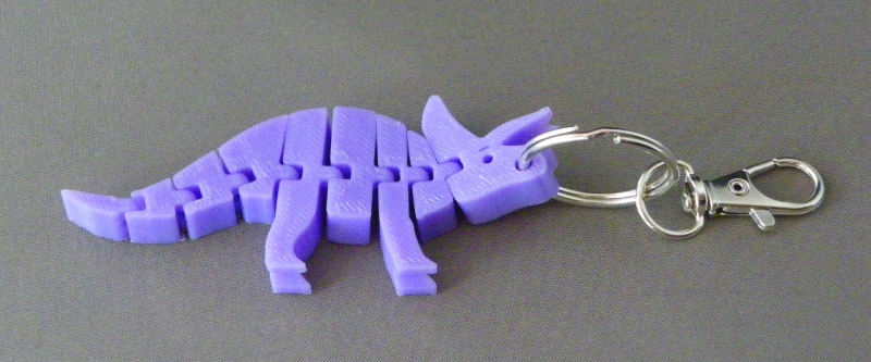 (image for) 3D Prints - Triceratops Sleutelhanger 4 - Paars (Purple)