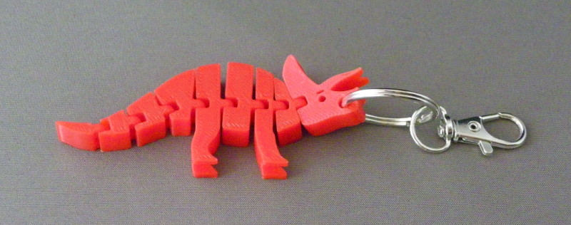 (image for) 3D Prints - Triceratops Sleutelhanger 4 - Rood (Red)