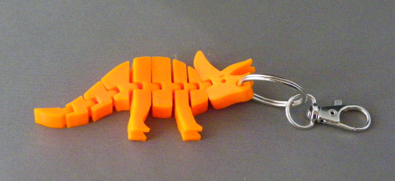 (image for) 3D Prints - Triceratops Sleutelhanger 4 - Zonnig Oranje (Sunny Orange)