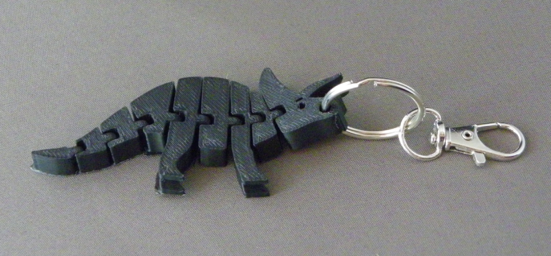 (image for) 3D Prints - Triceratops Sleutelhanger 4 - Zwart (Black)