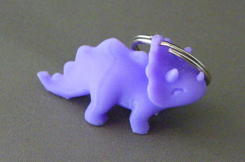 (image for) 3D Prints - Triceratops Sleutelhanger 1 - Paars (Purple)