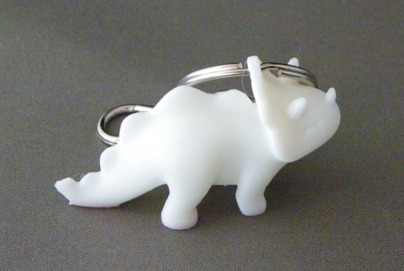 (image for) 3D Prints - Triceratops Sleutelhanger 1 - Wit (White)