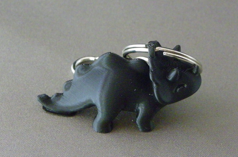 (image for) 3D Prints - Triceratops Sleutelhanger 1 - Zwart (Black)
